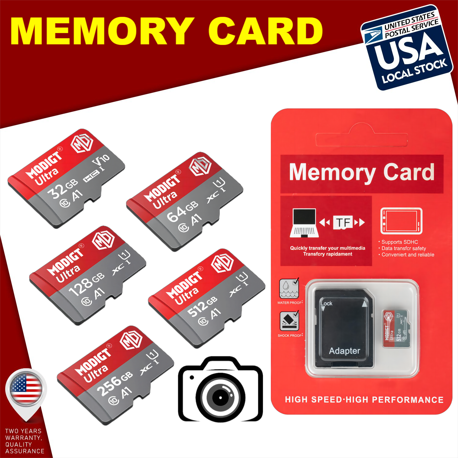 SD Card 32GB 64GB 128GB 256GB 512GB Memory Card Fit For Nikon Canon /REPLACE-image