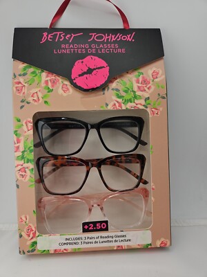 Betsey Johnson Designer Reading Glasses 2.50 NEW Eyeglasses
