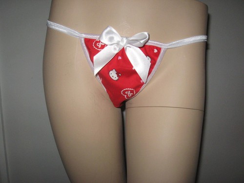 Hello Kitty G string Panties sparkly pink red knickers feminine Lingerie Gift - Picture 2 of 4