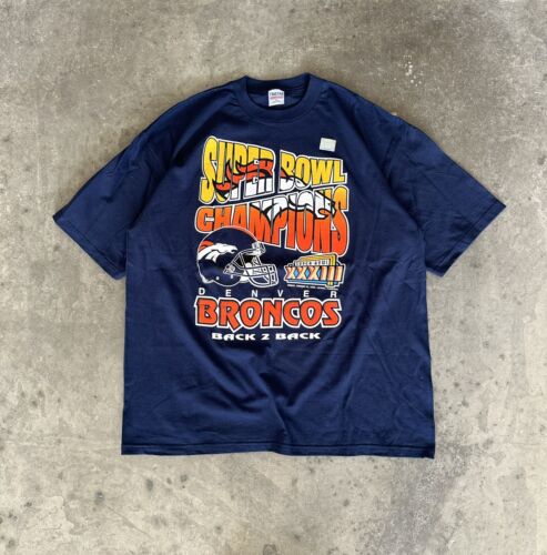 Vintage Denver Broncos 90s super bowl t-shirt size XL NEW with sticker - Picture 1 of 6
