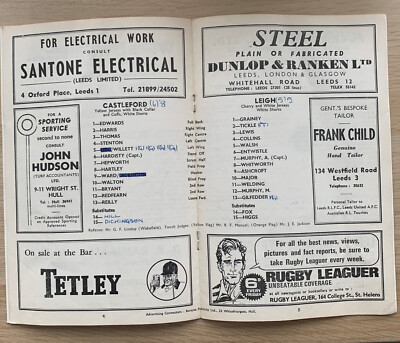 Bbc Challenge Cup Coverage RUGBY LEAGUE PROGRAMME BBC FLOODLIT