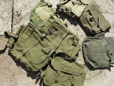 Vintage Britannico Army Borsa Tascapane Esercito Piccolo Pacco M37 & Cinghia