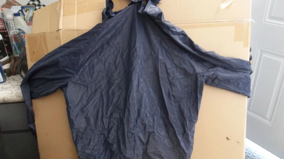 Traje de Lluvia Para Hombre Azul Medio, Golf/Camping Chaqueta Poncho Pantalones Traje Completo con Capucha Foto 4 de 4