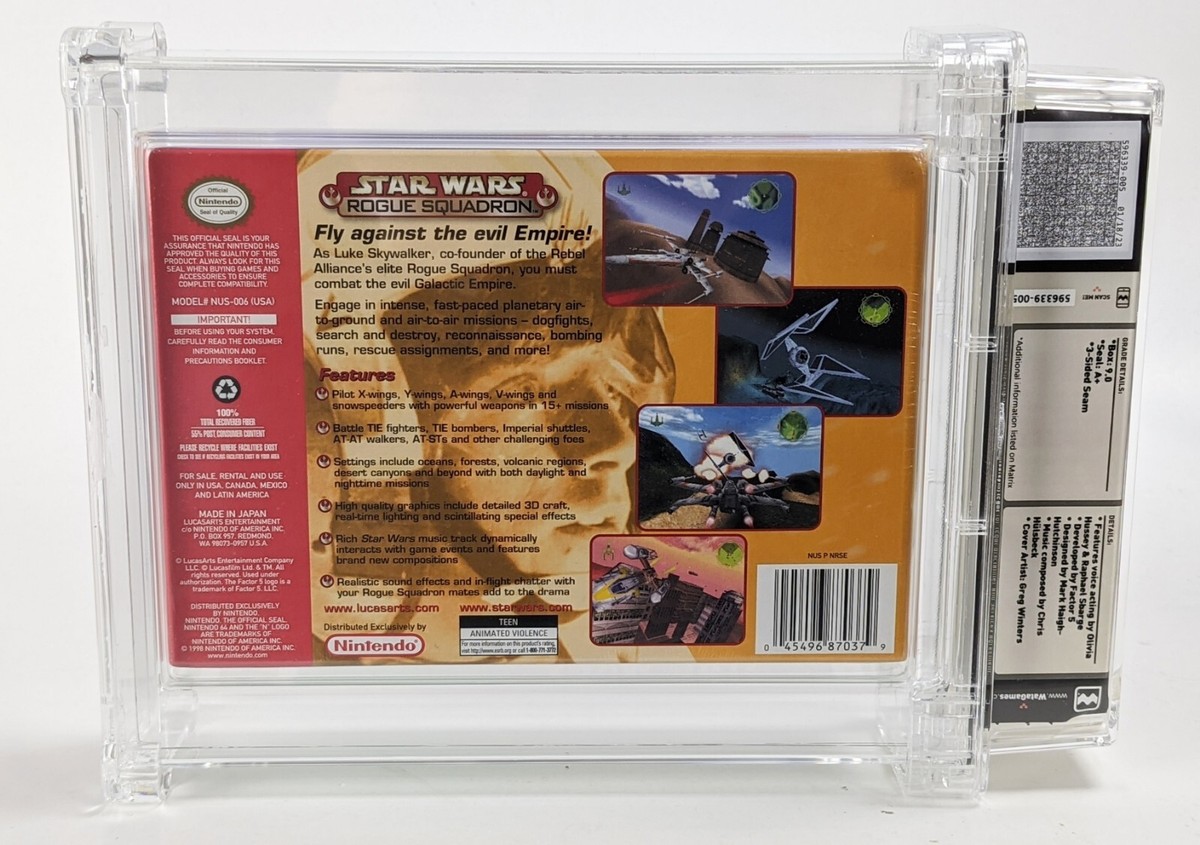 Nintendo N64 Star Wars Rogue Squadron WATA A+ 9.0 Factory Sealed