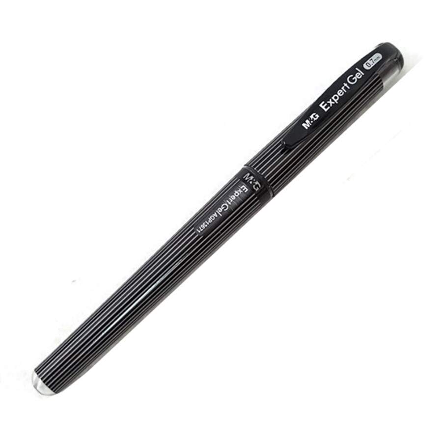12 x M&G Expert Gel Rubber Grip Gel Pen Black/Blue