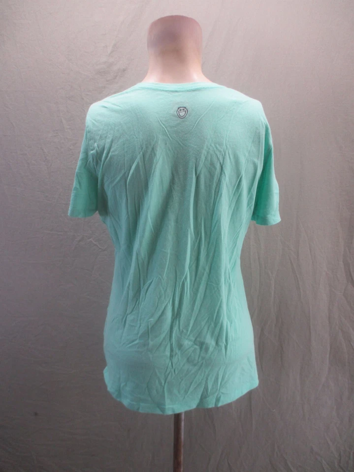Life Is Good Size M Womens Green Cotton Blend V-Neck Short Sleeve T-Shirt 574 - Image 4 of 4