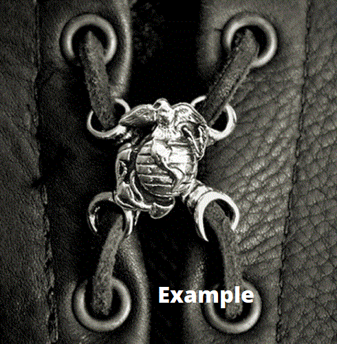 WILLIE G SKULL SIDE LACE VEST EXTENDER 6PC VEST EXTENDER w/ FREE BIKER PATCH! - Picture 3 of 5