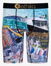 Ethika the Staple The Bay to LA Tourists Beverly Hills Map Long Boxers Men's NWT