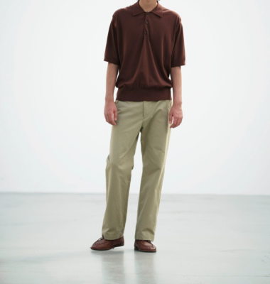 ASK availability First)AURALEE SUPER HIGH GAUGE COTTON KNIT POLO