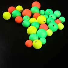50Pcs 20mm -30mm Fishing Bobber Round Beads Stoppers Float Sinker Stops Floats 