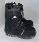 Burton Grom BOA Kids Snowboard Boots Black White Size 3 K