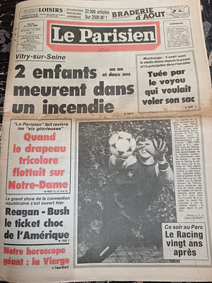 JOURNAL LE PARISIEN LIBERE 21. AUGUST 1984 WERBUNG KONZERT JOHNNY HALLYDAY