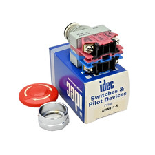 IDEC AVW411-R TW Series 22mm Red Emergency Stop Push Button 1NO 1NC