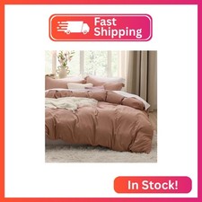Bedsure Prewashed Duvet Cover Queen, Cotton-Like Bedding Set, Mocha Mousse