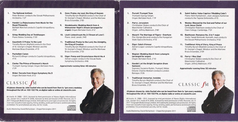 CLASSIC FM ROYAL WEDDING COLLECTION ( THE TELEGRAPH Newspaper 2 CD Set ) - Bild 2 von 3