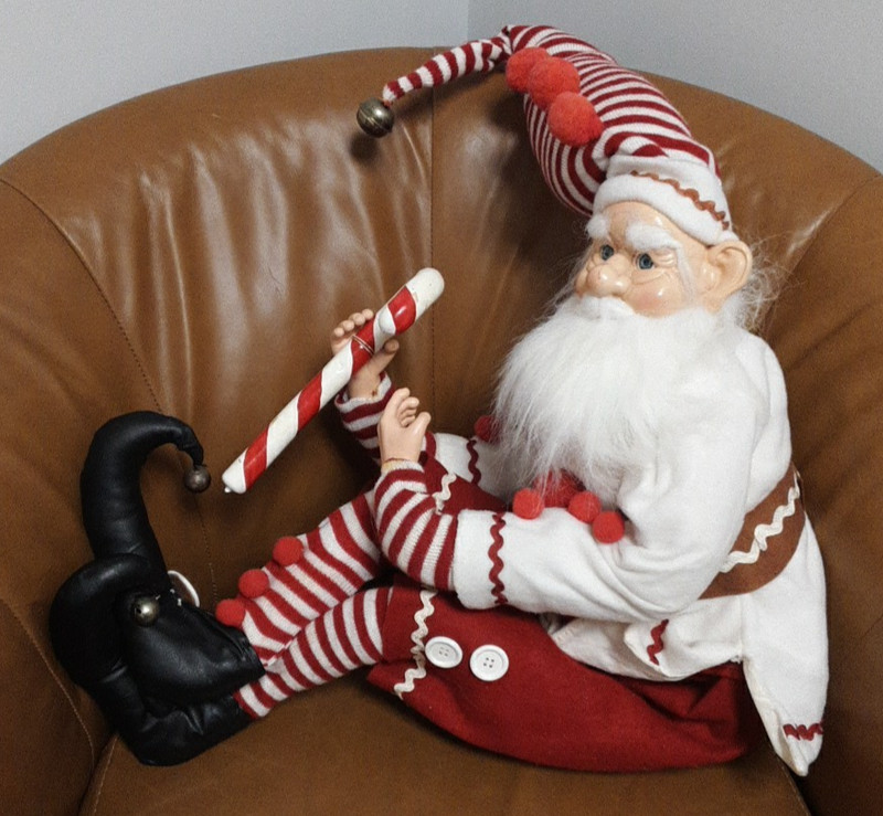 HUGE  30"  Tall Posable Christmas Elf  Vintage Move Over Elf On The Shelf