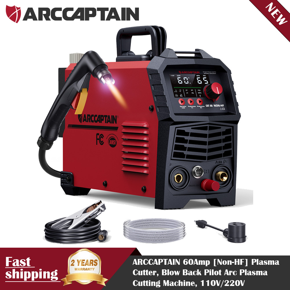 2026 ARCCAPTAIN 60A Non-HF Plasma Cutter 4-in-1, 1-1/16" Cut, IPT60 Torch