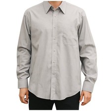 Pierre Cardin Mens Dress Shirt Long Sleeve Gray Button Up Tailored Korea Size L