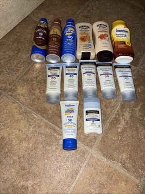 Tanning Lotion Lot Of 13 Mutiple Brands Some New Some Used