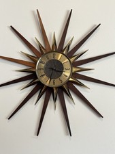 mid century modern sunburst clock products for sale | eBay