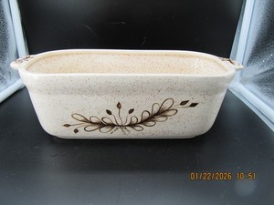 Vintage Handmade Ceramic Loaf Pan 1970's 10.5" L x 4.5" W