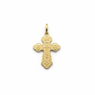 9ct 9k Yellow Gold Eastern Orthodox Crucifix Cross ICXC Pendant 6.01 Grams. New