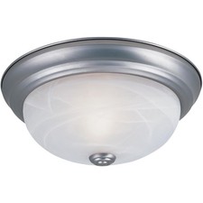 Designers Fountain 15 in 3-Light Flush Mount Ceiling Light, Pewter with Alaba...