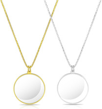 2 Colors 5X Magnifier Monocle Lens Necklace Magnifying Glass Loupe on Chain Vint