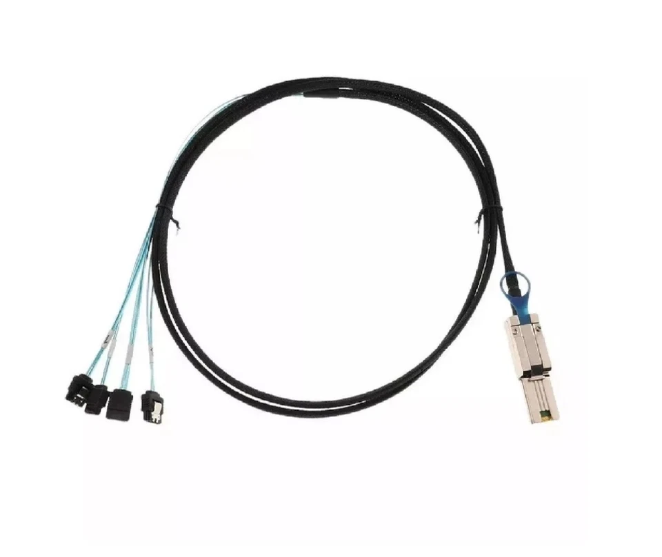 New Cable Mini SAS 26P SFF 8088 Male to 4 x SATA 7 Pin 3.3ft Latch Cable Top 1m - Image 3 of 4