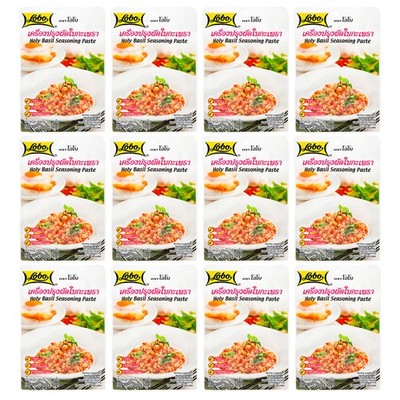 12x50g Lobo Würzpaste Holy Basil Paste Thai Gewürzpaste mit Basilikum 