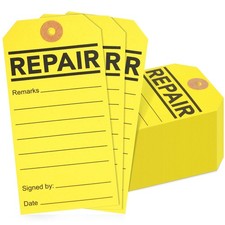 Service Tags for Equipment - 100 Pack, Yellow, 2.6 X 5.25 in - Equipment Repair