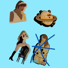 Taylor Swift Shoe Charm Swiftie Love You to Moon Saturn Singer Lot 3