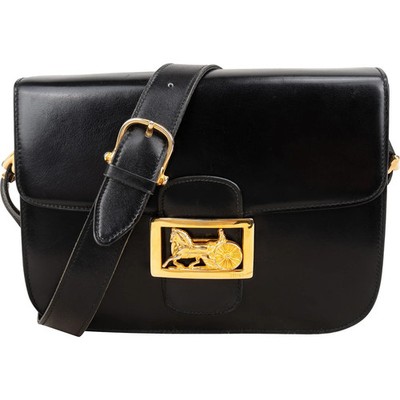Celine Boxcalf Leather Horse Carriage Triomphe Shoulder Bag Tasche