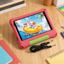 Callsky Kids Tablet 8 inch Android 15 Tablet for Kids 12GB 64GB Dual Camera Red