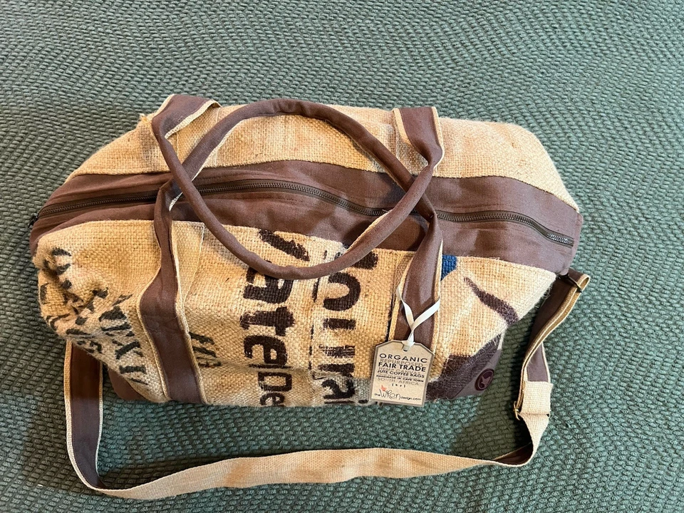 Wren Design recycled jute coffee bag duffle bag (New) - Image 4 of 4