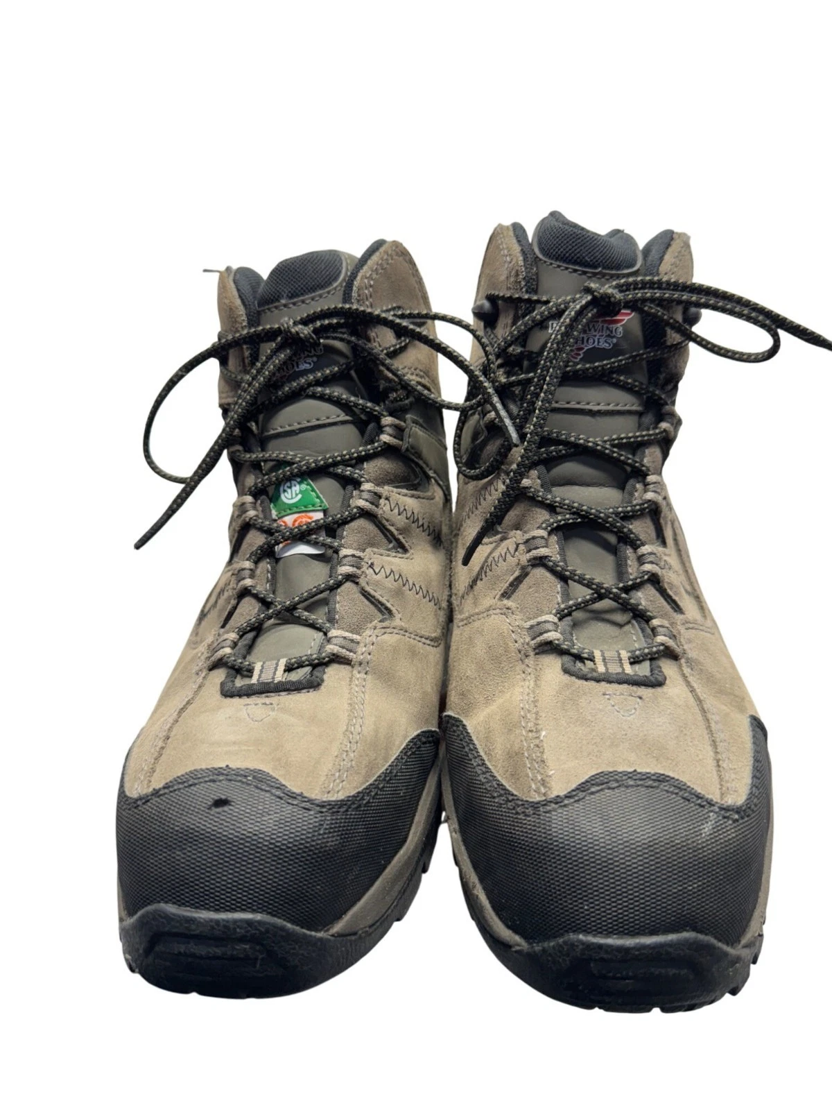 Red Wing Suede Hiking Boots Gray/Black Lace-Up Non-Slip Sole Size 9 #144B