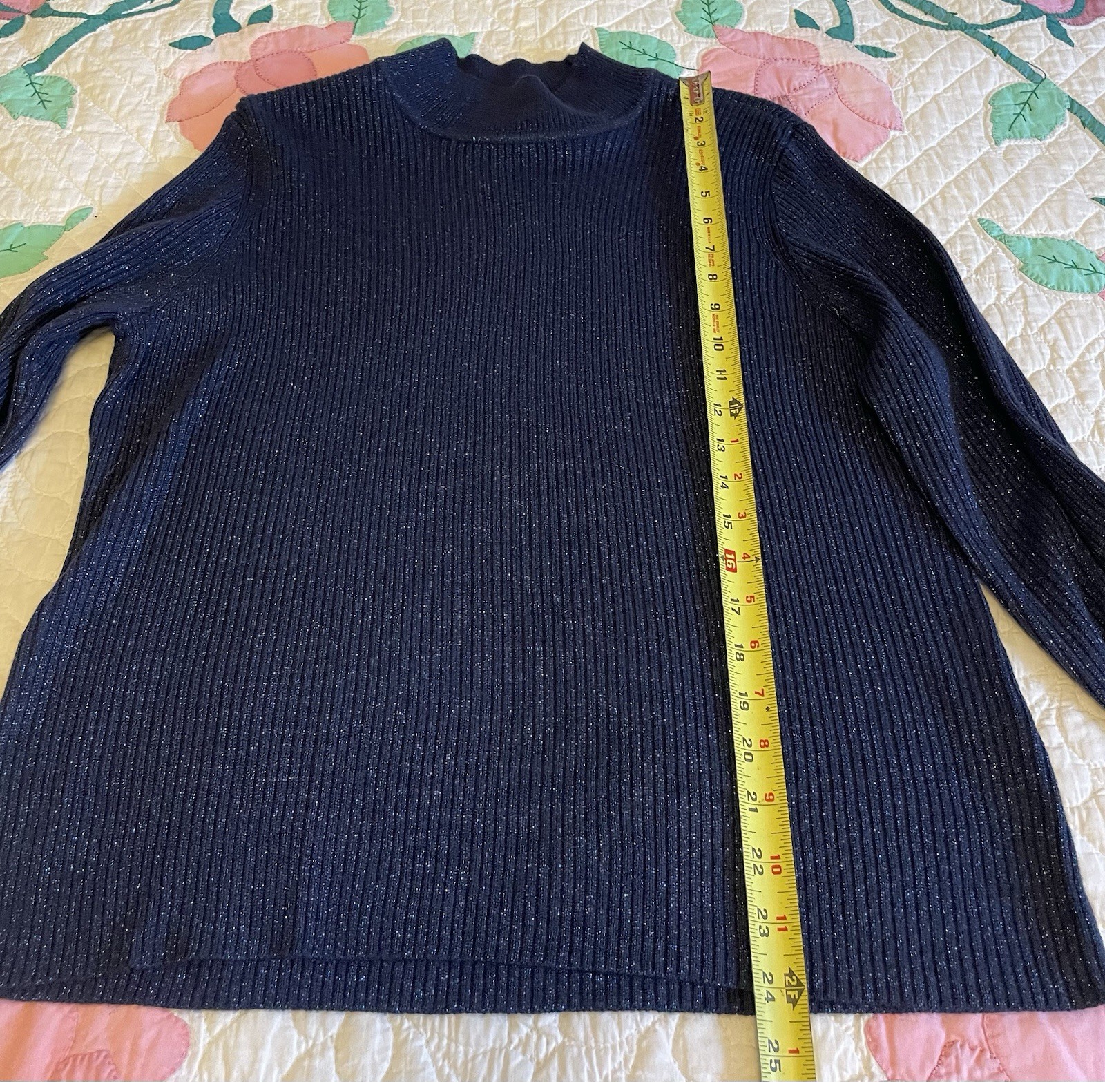 Classic Elements Navy Blue Turtle Neck Pullover S… - image 4