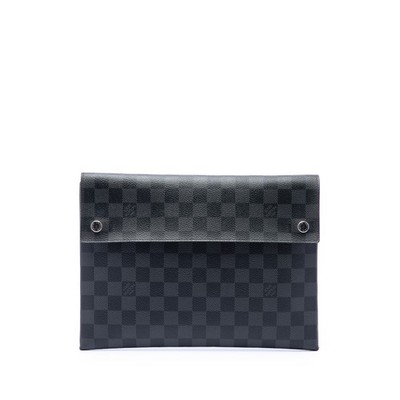 Louis Vuitton Damier Graphite Alpha Triple Pochette Abendtasche Schwarz