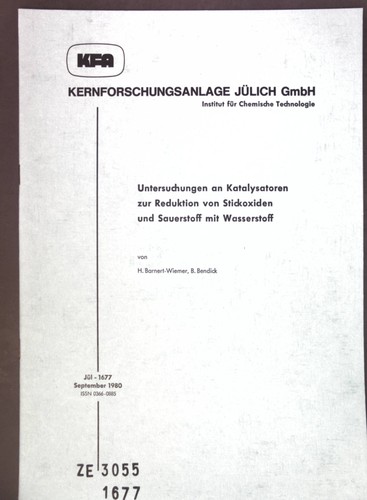 Untersuchungen an Katalysatoren zur Reduktion von Stickoxiden und Sauerstoff mit