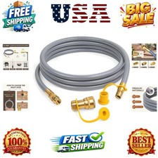 12 Feet 3/8" ID Natural Gas Hose, Low Pressure LPG Hose with Quick Connect, f...