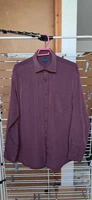 Chemise prune 8 th Avenue en polyester soyeux avec reflets rosés taille XL - Photo 1/4
