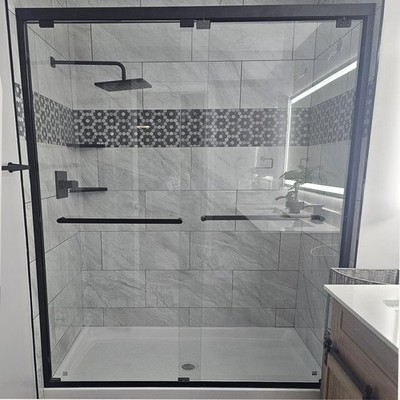 Double Sliding Easy to Install 48 x 72''54 x 72''60 x 72'' Glass Shower  Door