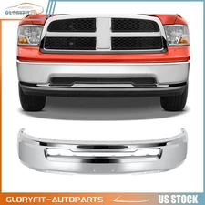 Front New Chrome Steel Bumper Face Bar 55112627AA For 2009-2012 Dodge Ram 1500