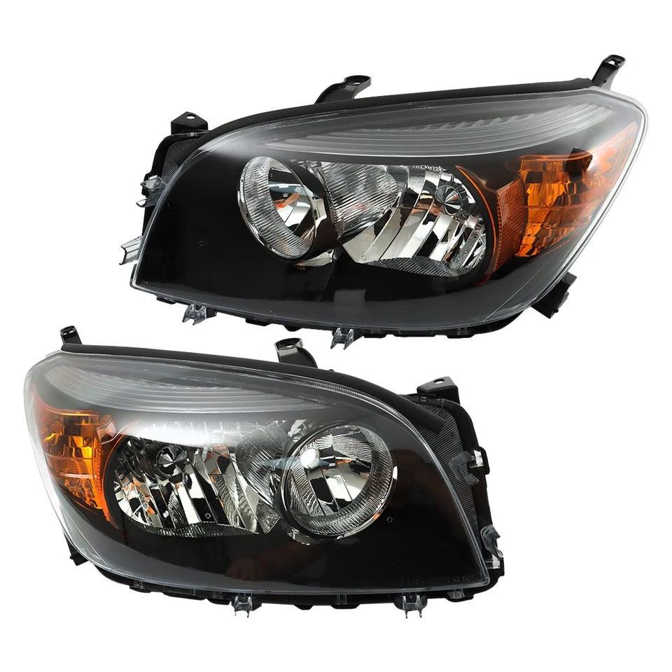 For Toyota RAV4 2006 2007 2008 Left&Right Side Halogen Black Housing Headlights Foto 3 de 4