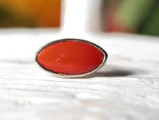 Orange red coral SV obidome Japanese style charm natural untreated coral