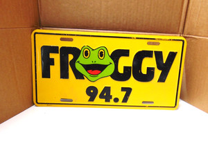 Vintage Radio Station WFGO The FROG License Plate ERIE Pennsylvania Advertising