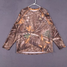 Realtree T Shirt Mens Extra Large Camouflage Long Sleeve Stretch Outdoor Casual
