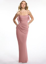 Azazie Jasmine Dusty Rose (Pink) Elegant Bridesmaid Maxi Dress Size 2