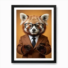 Red Panda Executive Art Print Frame Framed Wall Art Poster Canvas Print Picture