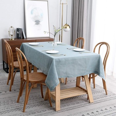 Lux Faux Linen Table Cloth with Slubby Texture Wrinkle Resistant Anti-Shrink ...